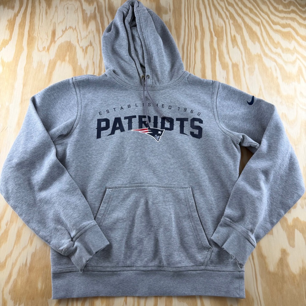 Nike NFL New‎ England Patriots Hoodie Mens Small Gray Pullover Sweatshirt S